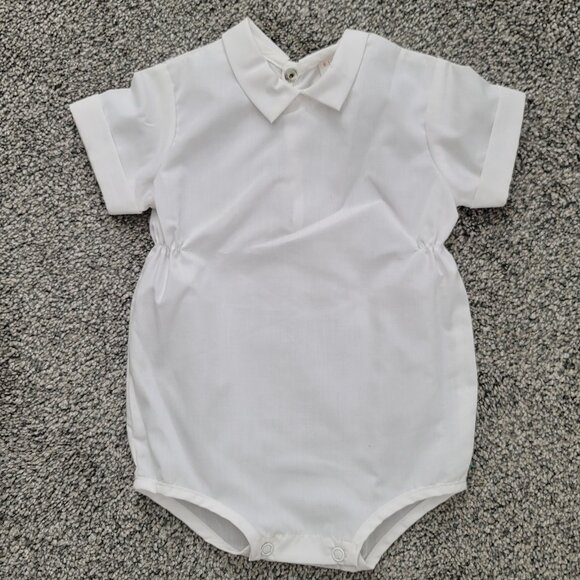 Solid White Baby Bubble Vintage  6-12 Months - Picture 1 of 7